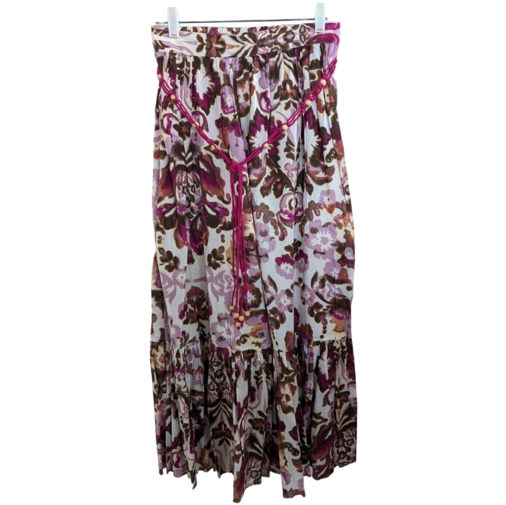 Voyage Mediterranean Capri   Floral Tiered Skirt and Wrap Size Small Small flaw